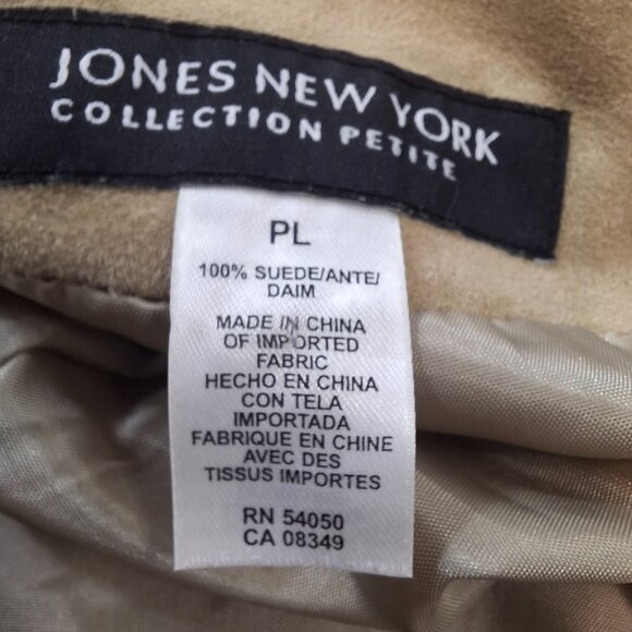Vintage Jones New York Genuine Suede Leather Blazer Jacket Sz L Smart Cozy - Picture 13 of 16